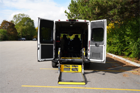 Dignity transportation Full Size Van - Rear View
